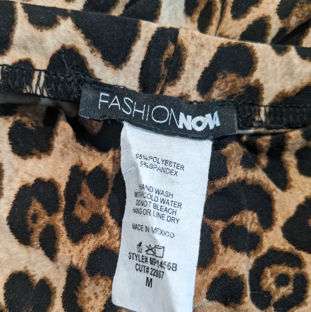 Fashion Nova jumpsuit, romper, one piece, leopard pants, stretchy leotard, party - Picture 4 of 7